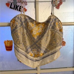 Sienna Sky Satin Floral Paisley Cami — Gray & Yellow